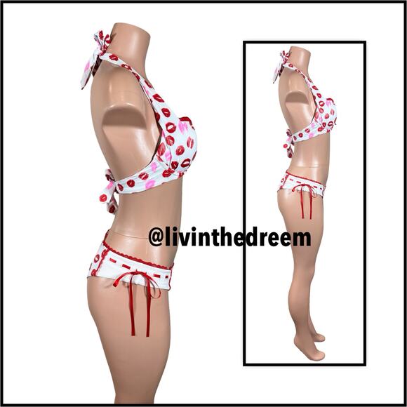 Beach Bunny Lips of an Angel Push Up Top and Skimpy Bottoms SZ M $226 - Picture 10 of 14